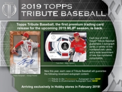 2019 Topps Tribute MLB Baseball Hobby Box